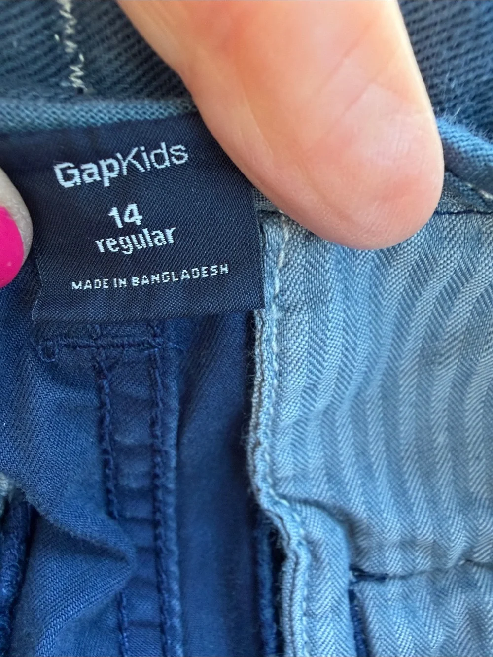 GAP Kids Boys 5 Pocket Cotton Navy Blue Shorts with Adjustable Waist- Size 14